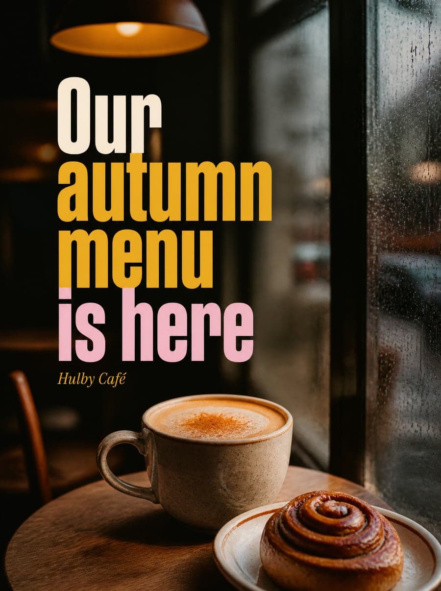 Social media post Hulby made for a café: autumn