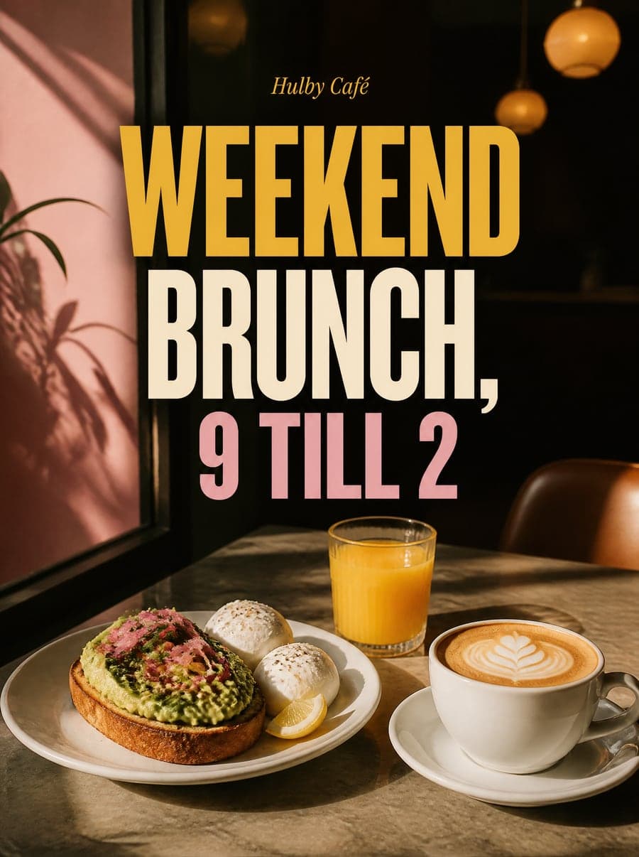 Social media post Hulby made for a café: brunch
