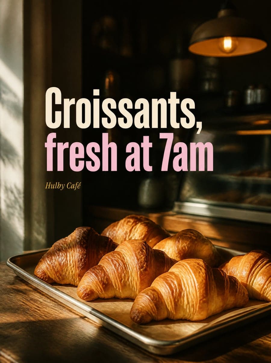 Social media post Hulby made for a café: croissant