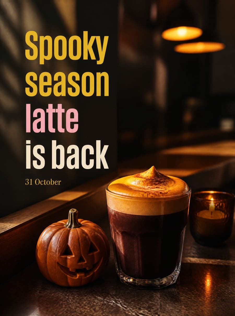 Social media post Hulby made for a café: halloween