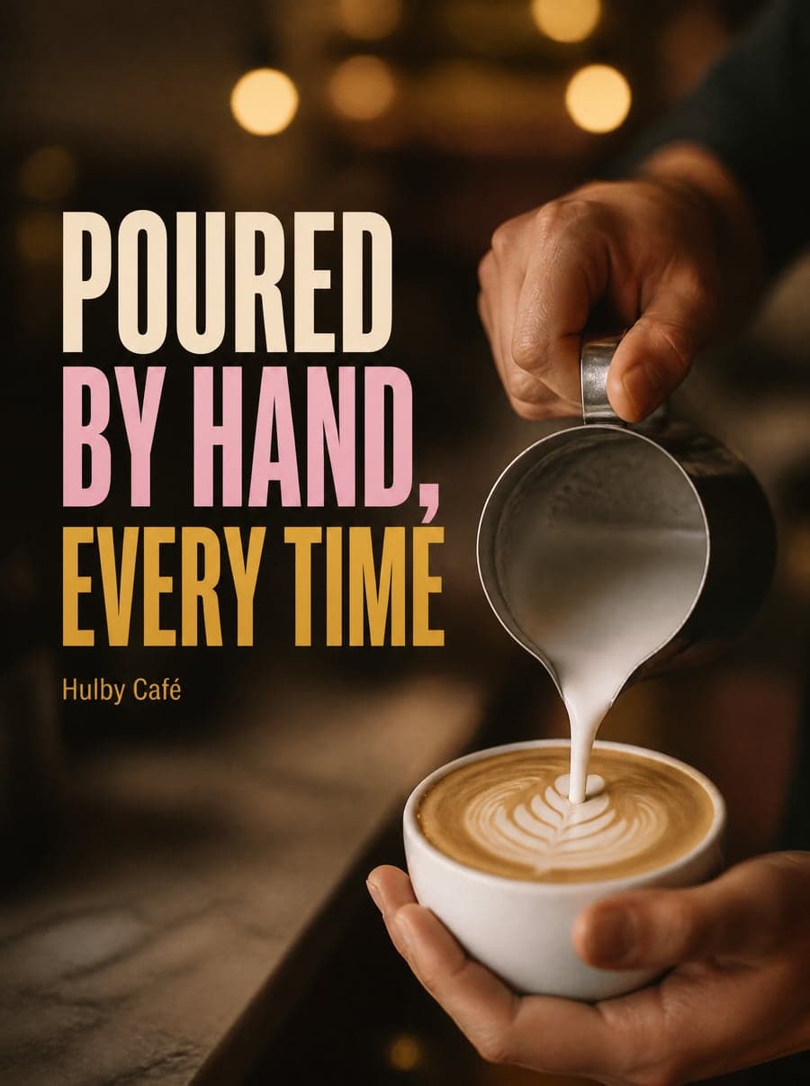 Social media post Hulby made for a café: pour