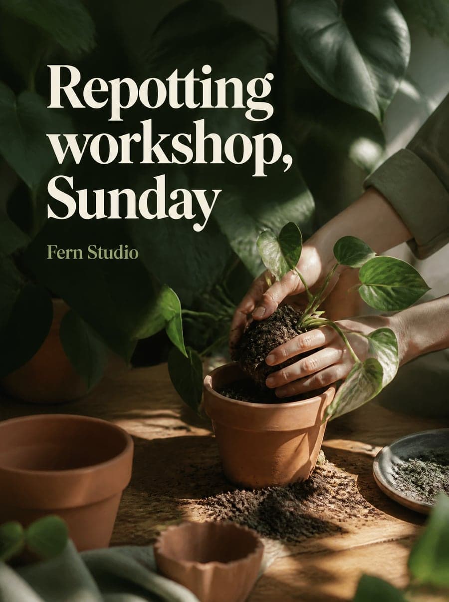 Social media post made with Hulby: fern workshop
