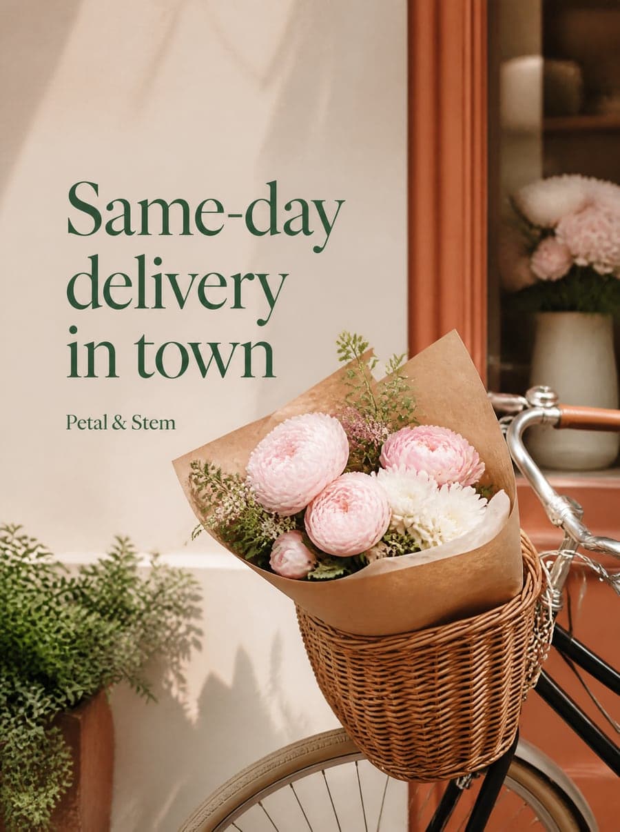 Social media post Hulby made for a florist: delivery