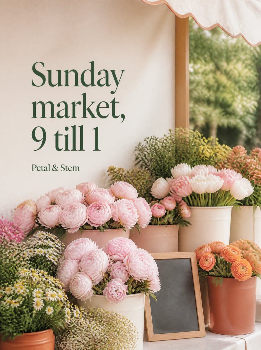 Social media post Hulby made for a florist: sunday